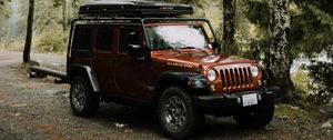 Превью обои jeep wrangler, jeep, автомобиль, внедорожник, коричневый