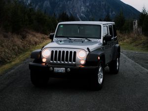 Превью обои jeep wrangler, jeep, автомобиль, внедорожник, серый