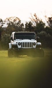 Превью обои jeep wrangler, jeep, машина, внедорожник, белый