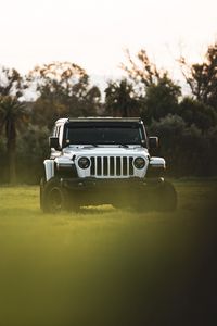 Превью обои jeep wrangler, jeep, машина, внедорожник, белый