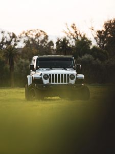 Превью обои jeep wrangler, jeep, машина, внедорожник, белый