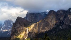 Превью обои йосемитский национальный парк, йосемити, горы, туман