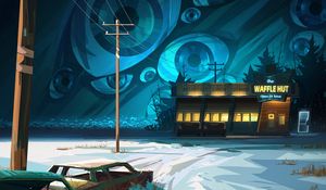 Превью обои кафе, глаза, арт