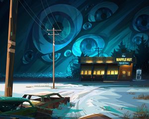 Превью обои кафе, глаза, арт