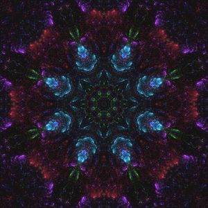Превью обои калейдоскоп, фигуры, абстракция, фрактал, темный