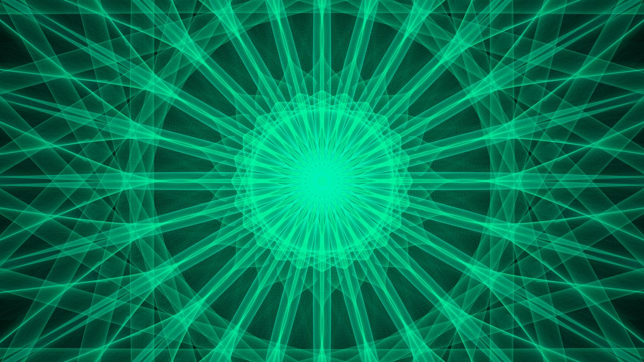 Обои калейдоскоп, круги, узор, линии, зеленый