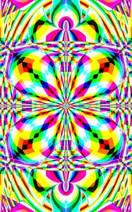 Превью обои калейдоскоп, свечение, фигуры, яркий