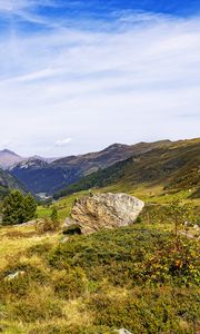 Превью обои камень, долина, пейзаж, природа, горы