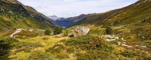 Превью обои камень, долина, пейзаж, природа, горы