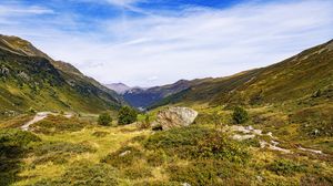 Превью обои камень, долина, пейзаж, природа, горы