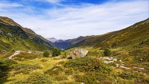 Превью обои камень, долина, пейзаж, природа, горы