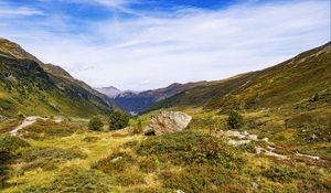 Превью обои камень, долина, пейзаж, природа, горы