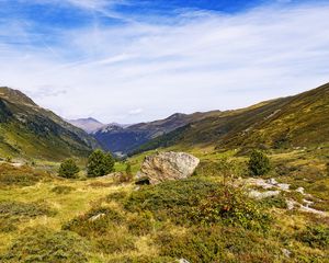 Превью обои камень, долина, пейзаж, природа, горы