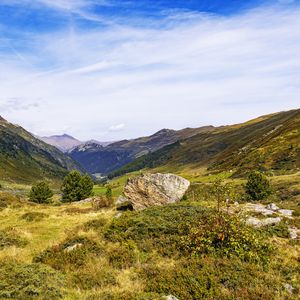 Превью обои камень, долина, пейзаж, природа, горы