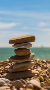 Превью обои камни, баланс, гармония, пляж