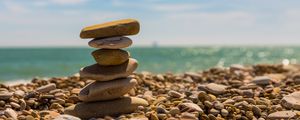 Превью обои камни, баланс, гармония, пляж