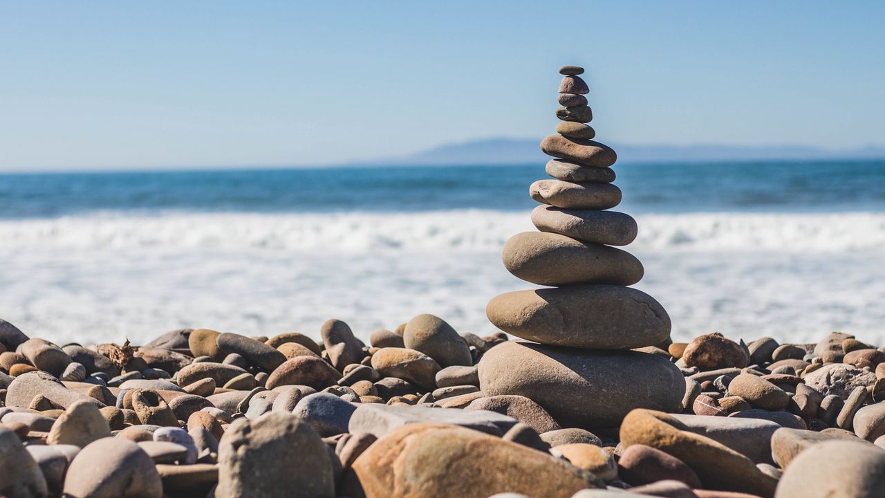 Обои камни, галька, баланс, пляж