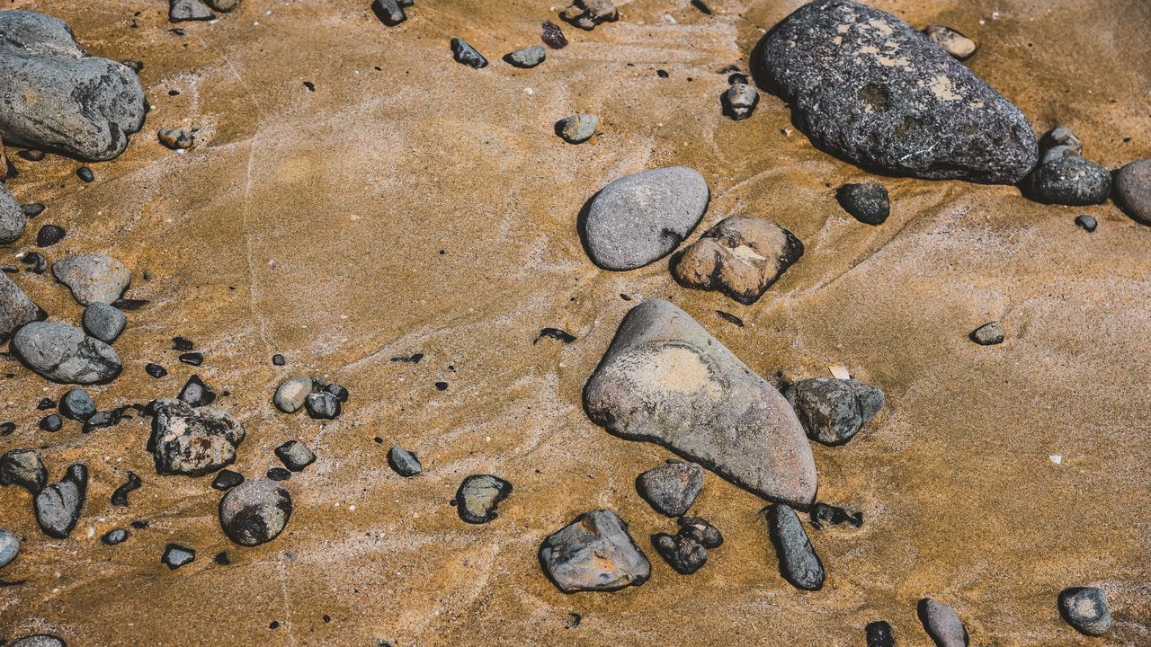 Обои камни, галька, песок, пляж