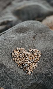 Превью обои камни, галька, сердце, любовь, камень