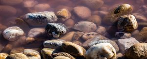 Превью обои камни, галька, вода, макро