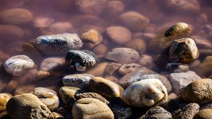 Превью обои камни, галька, вода, макро