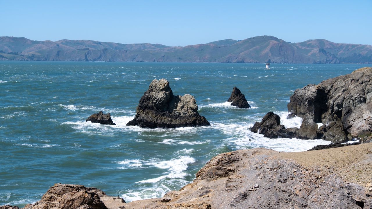 Обои камни, горы, пляж, море, океан, природа