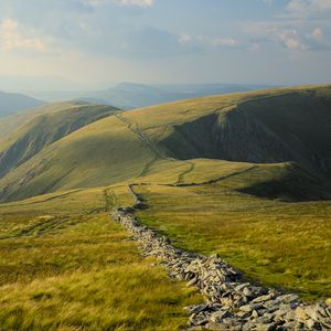 Превью обои камни, холмы, трава, линии, пейзаж