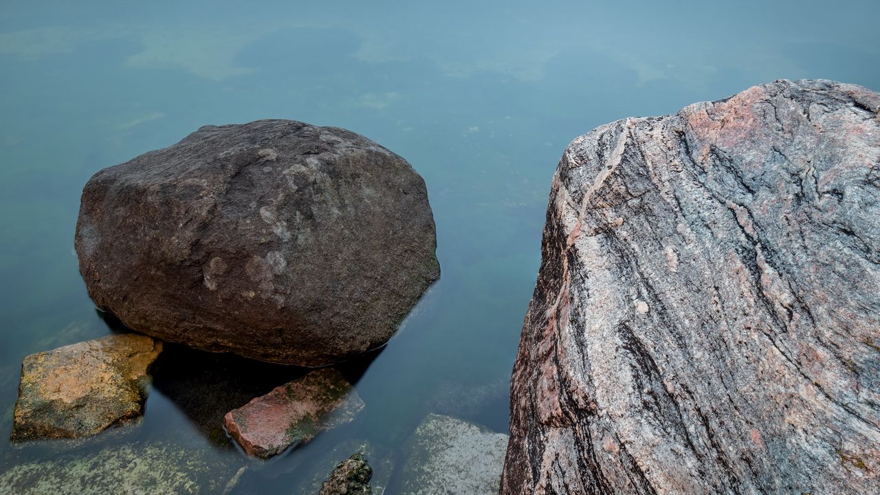 Обои камни, каменный, вода, горизонт