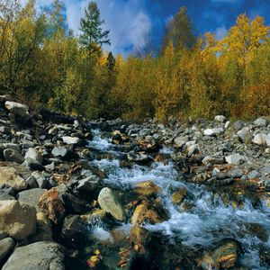 Превью обои камни, лето, река