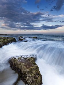 Превью обои камни, море, каскад