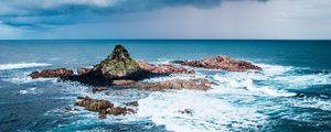 Превью обои камни, море, океан, прибой, пена