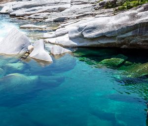 Превью обои камни, море, подводный, природа