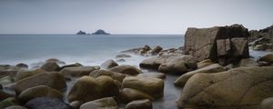 Превью обои камни, море, вид, природа