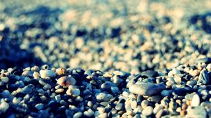 Превью обои камни, пляж, галька, тени, серые