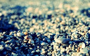 Превью обои камни, пляж, галька, тени, серые