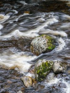 Превью обои камни, река, пейзаж, вода, природа