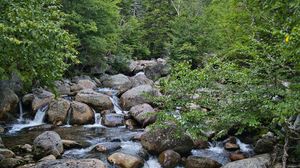 Превью обои камни, река, вода, пейзаж, природа