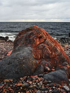 Превью обои камни, рельеф, галька, море, природа