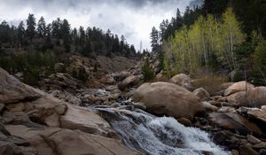 Превью обои камни, ручей, вода, пейзаж