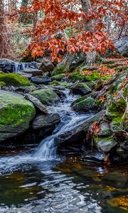 Превью обои камни, ручей, вода, природа, пейзаж