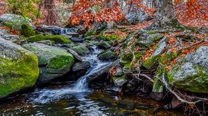 Превью обои камни, ручей, вода, природа, пейзаж