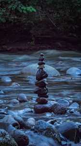 Превью обои камни, ручей, вода, природа