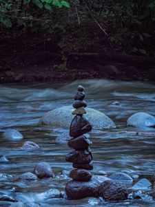 Превью обои камни, ручей, вода, природа