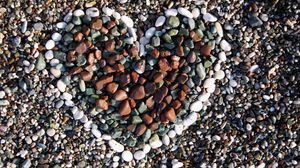 Превью обои камни, сердце, форма, морской
