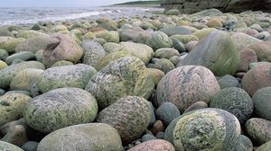 Превью обои камни, серый, пляж, круглые