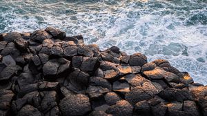 Превью обои камни, скалы, море, волны