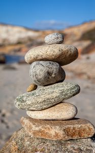 Превью обои камни, стопка, баланс, равновесие, гармония, природа
