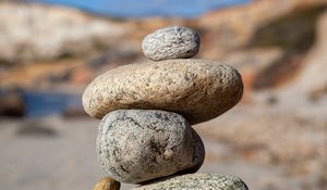 Превью обои камни, стопка, баланс, равновесие, гармония, природа