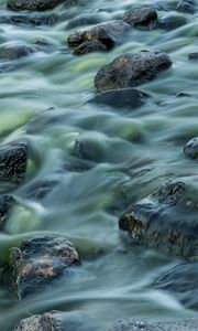 Превью обои камни, течение, вода