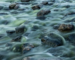 Превью обои камни, течение, вода